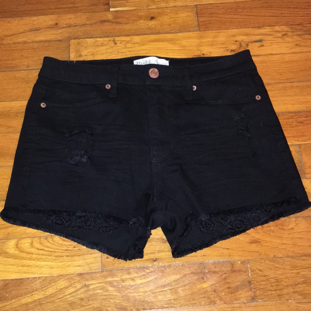 Black Mudd High Rise Shorts